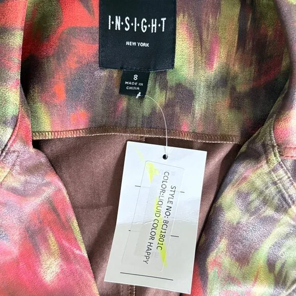 Insight New York Womens Vegan Leather Moto Jacket Size 8 - Picture 3 of 11